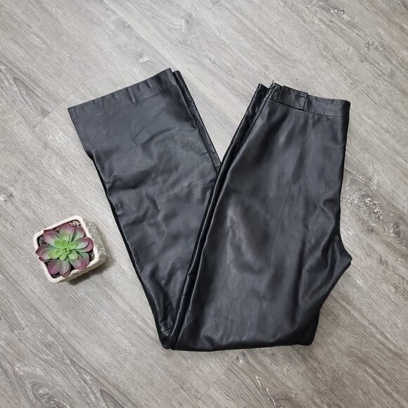 Black's Private Collection Vintage Genuine Leather Pants Sz 10 Wide Leg - Picture 1 of 6